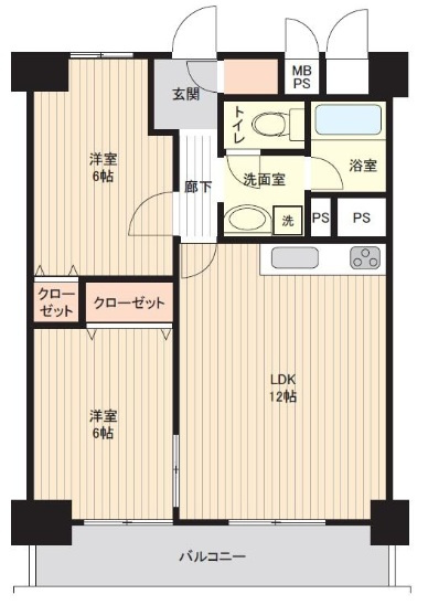 【間取り】 | 新大阪スカイハイツ | 最上階・全居室６帖以上＆収納有・室内改装履歴有