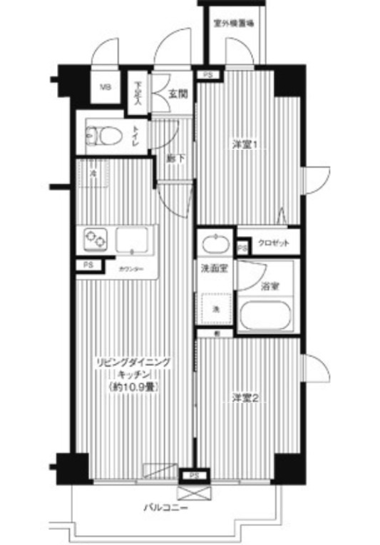 シャンドール目黒の間取り|間取りです。