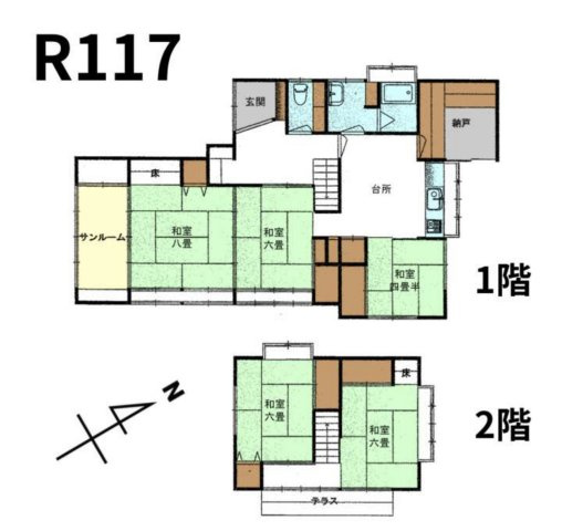 『R117』大江町左沢字前田　売り住宅の間取り