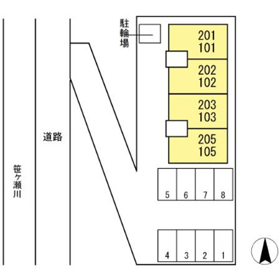 【区画図】 | シャトレ･アン津高Ⅱ 　