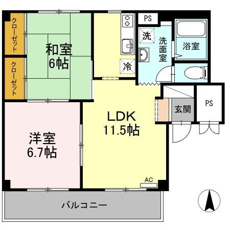 【間取り】 | グランデュール高柳　A棟