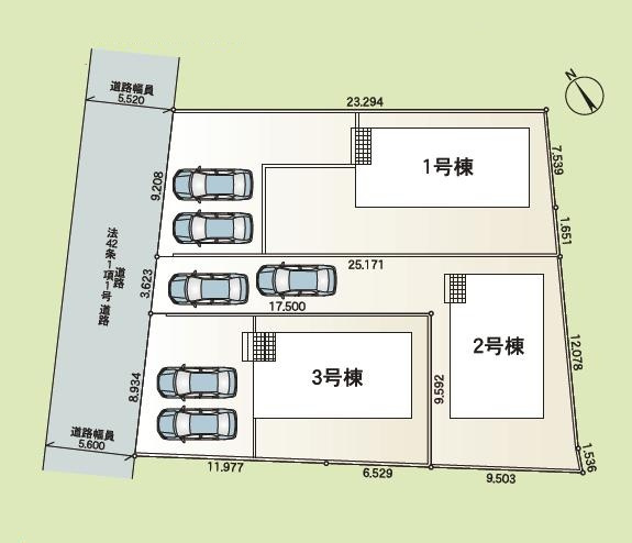 稲敷郡阿見町阿見第7　新築戸建　3号棟の区画図