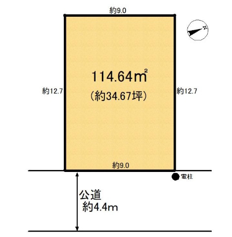 敷地面積34坪　売地　川越市今福