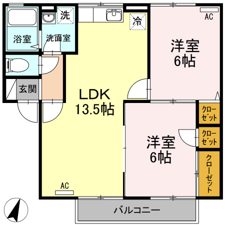 ドルフ東久万の間取り