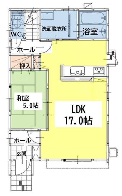若葉2丁目2期1号地の間取り|1階