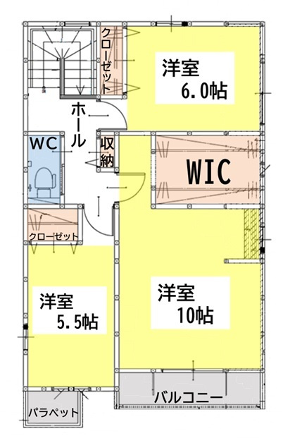 若葉2丁目2期1号地の間取り|2階