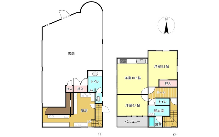 店舗付き住宅　北一色2丁目の間取り