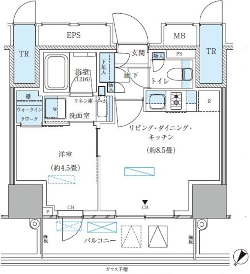 【間取り】 | パークアクシス五反田スカイタワー