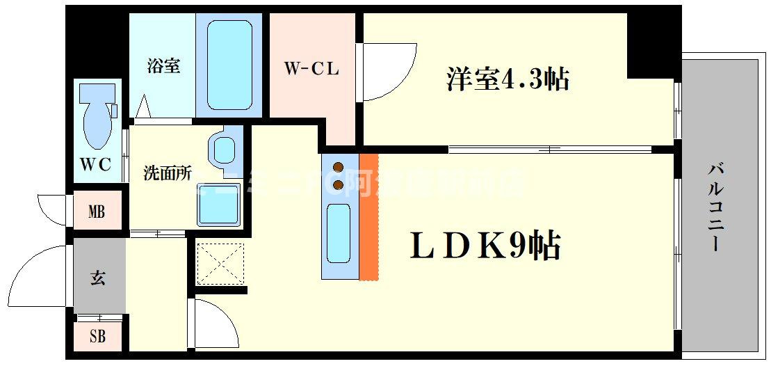 大阪市西区京町堀３丁目の賃貸マンションの間取り