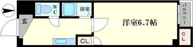 大阪市西区北堀江１丁目の賃貸マンションの間取り