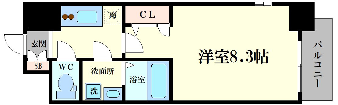 大阪市港区弁天５丁目の賃貸マンションの間取り