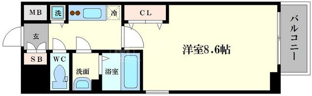 大阪市港区南市岡３丁目の賃貸マンションの間取り