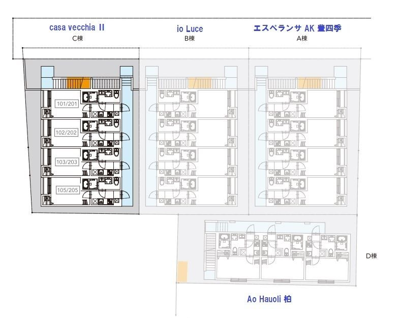 casa vecchia Ⅱ（カーサベッキアツー）の区画図
