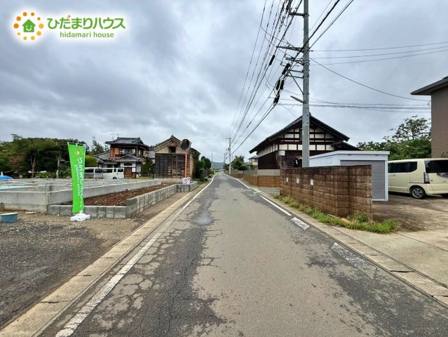 常陸太田市瑞龍町第1　新築戸建　2号棟の前面道路含む現地写真|学校が近く、お子様の通学も安心ですね☆彡