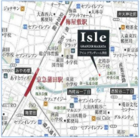 アイル　グランディール蒲田の地図