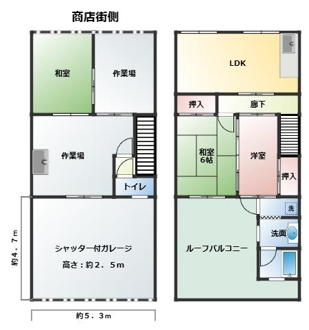 【間取り】 | 奈良県磯城郡川西町結崎　中古テラス