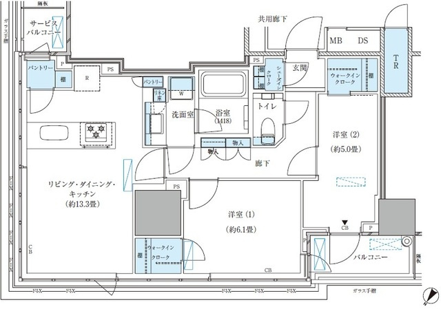 【間取り】 | パークアクシス五反田スカイタワー