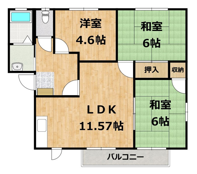 【間取り】 | ヴィラ春日西 A | 現況優先です。