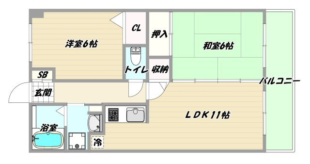 大阪市淀川区西三国４丁目の賃貸マンションの間取り