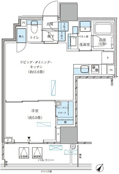 【間取り】 | パークアクシス五反田スカイタワー