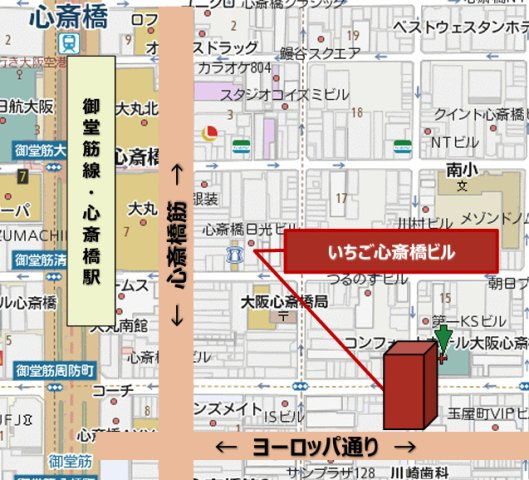 大阪市中央区東心斎橋１丁目の店舗一部の地図