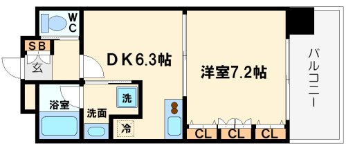 レジュールアッシュ福島の間取り