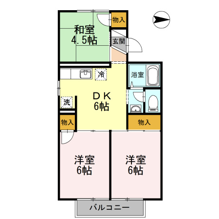 【間取り】 | パレーシャル平野　A棟