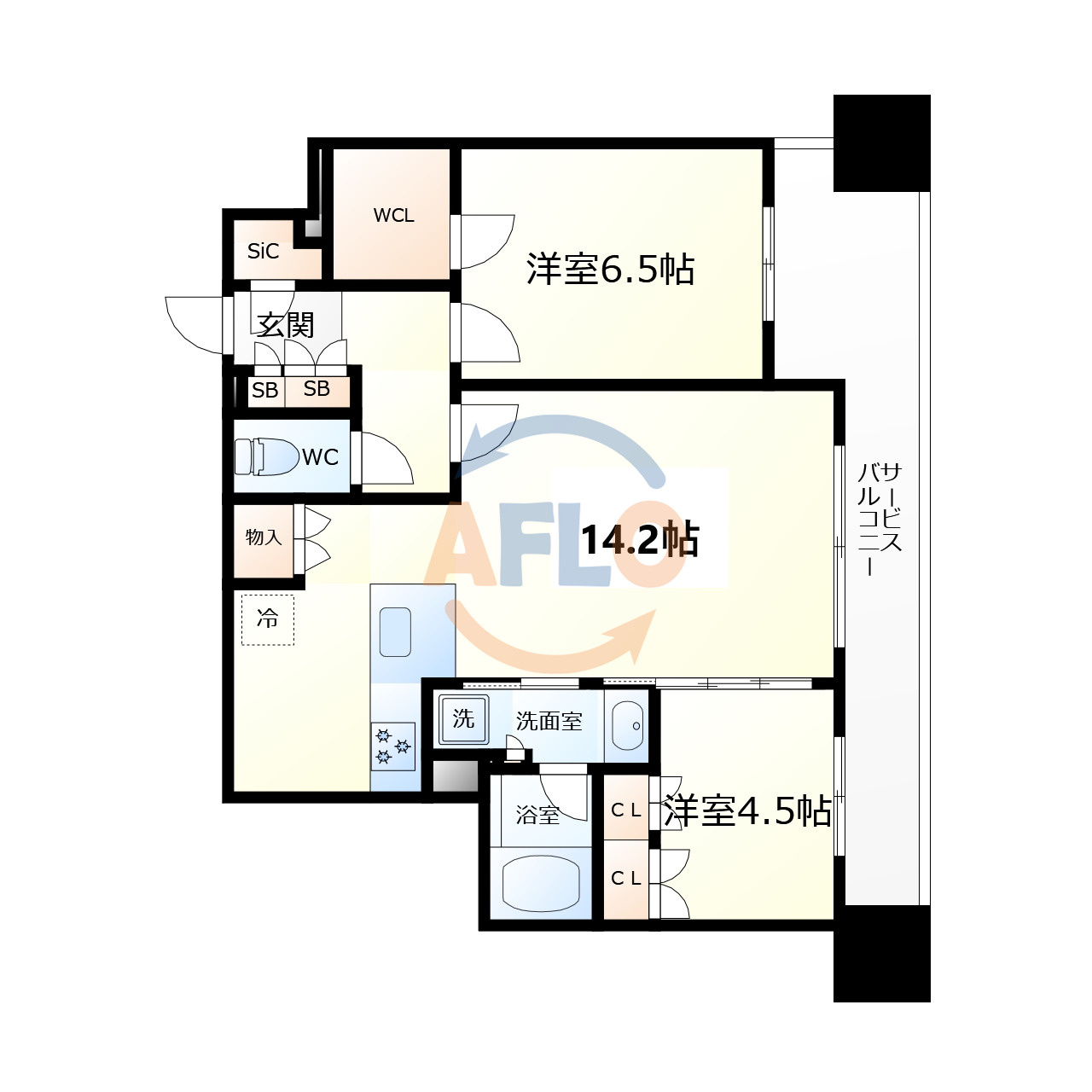 ザ・ファインタワー大阪肥後橋の間取り|ザ・ファインタワー大阪肥後橋　間取り