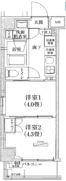 アイルグランディール蒲田の間取り