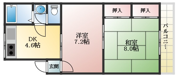 【間取り】 | 羽曳が丘ハイコーポ
