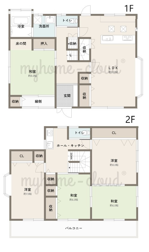 小田原市田島　緑豊かな大型戸建の間取り