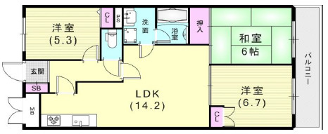 ビバリーハウス青谷弐番館の間取り