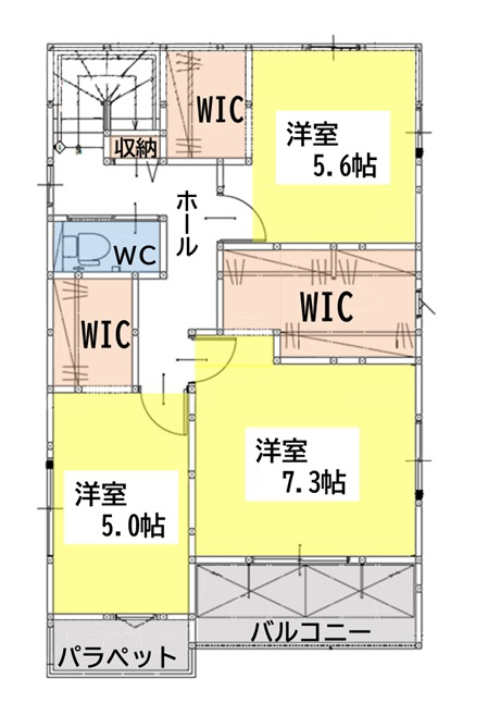若葉2丁目2期2号地の間取り|2階