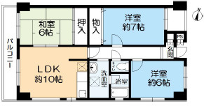 神戸市東灘区甲南町４丁目の賃貸マンションの間取り