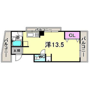 神戸市中央区山本通３丁目の賃貸マンションの間取り