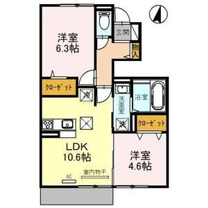 神戸市東灘区西岡本４丁目のアパートの間取り