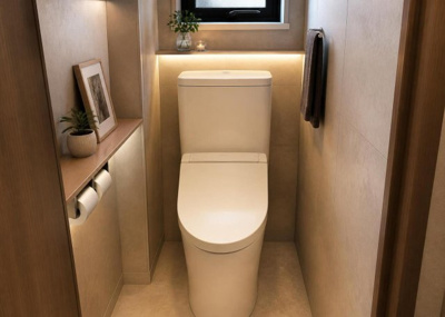 【トイレ】 | ライフプラザ相模原 | バスルームと独立した温もりあるトイレ空間です。2026年8月の壁・床などの内装リフォームにより、さらに衛生的な環境へと整えられます。毎日使う場所だからこそ、清潔で心地よい空間が保たれています。