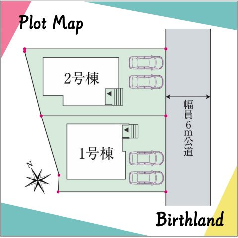 Z空調搭載　須賀川市森宿　西袋第一小・西袋中の区画図|駐車スペース2台可能です！（車種による）国道4号線へのアクセス良好です！