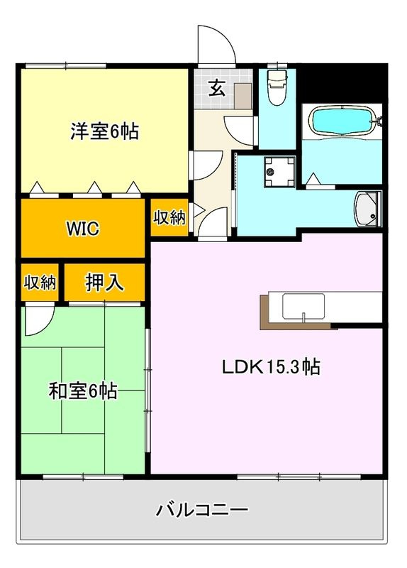 ネオハイムビルの間取り|２LDKの間取りです