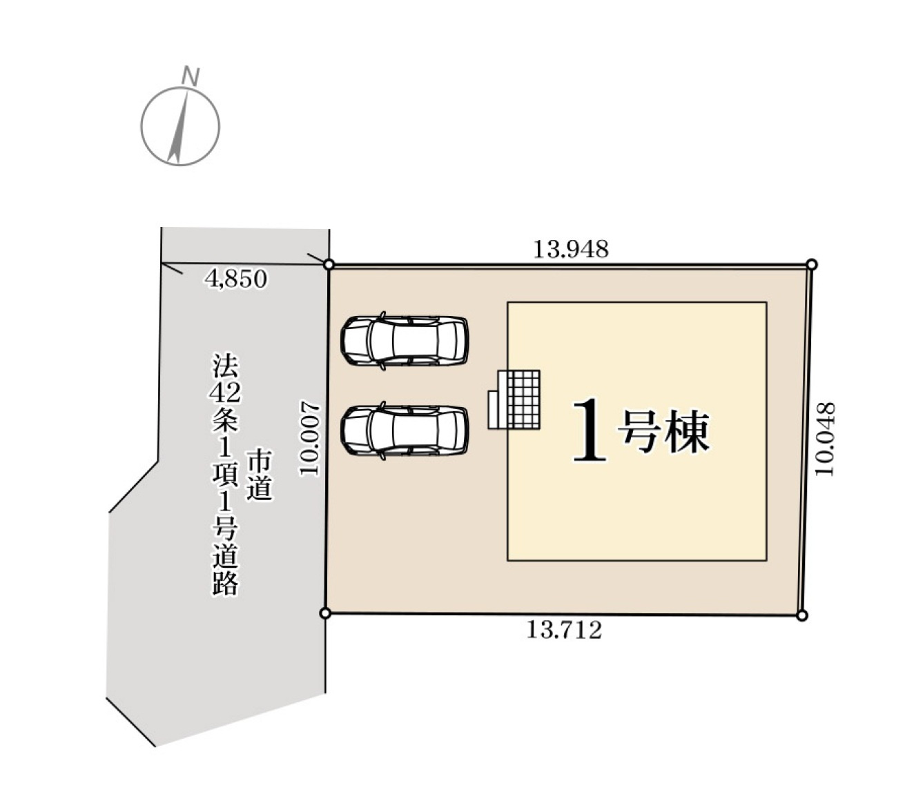 福岡市西区今宿東3丁目第18-1棟（1号棟）の区画図|配置図（1号棟）