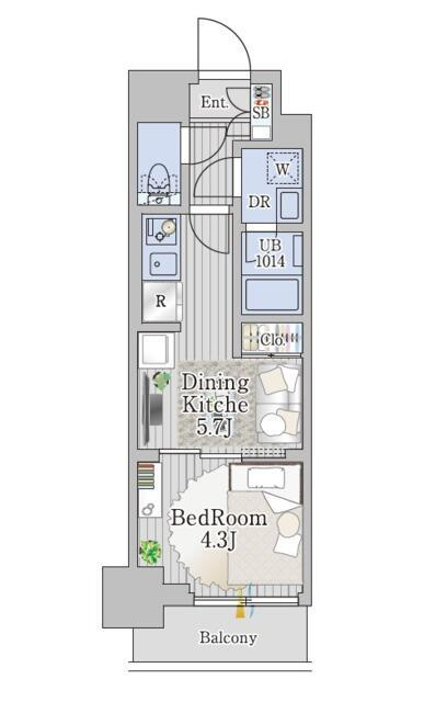 グランエール西日暮里ＳＯＵＴＨの間取り