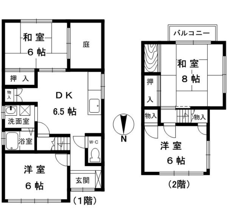 北白川仕伏町貸家の間取り