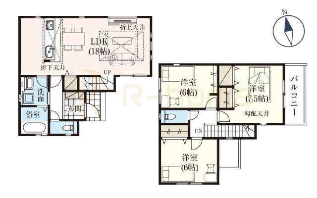 守谷市百合ヶ丘5期　新築戸建て　1号棟の間取り|3LDK、土地面積115.55m2、建物面積89.42m2