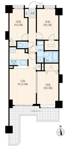 【間取り】 | ライオンズヴィアーレ相模大野 | 3LDKは、リビングダイニングキッチンと3つの居室がある間取り。ファミリー層に非常に人気の高い間取りで、広々としたリビングで家族団らんを楽しみ、個室でプライベートな時間も確保できるのが大きな魅力です。