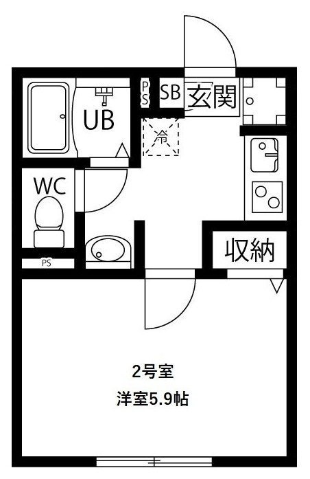 越谷市登戸町のアパートの間取り