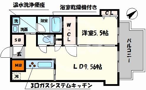 SHUNKI江戸堀の間取り|SHUNKI江戸堀（シュンキ江戸堀）　開放感のある間取り