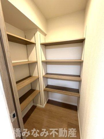 【中古マンション】前橋市南町　ダイヤモンドスクエア　508号室の収納|リビング内にパントリー収納付き