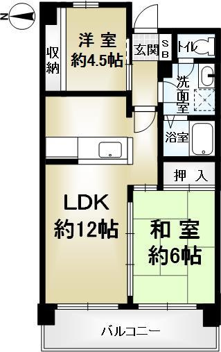 メイゾン桂東の間取り|※写真は反転タイプ別部屋※