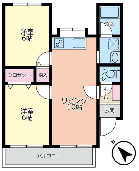 【間取り】 | ジョイフルハイツ青葉 | 2LDKは、リビングダイニングキッチンと二つの居室がある間取りでございます。夫婦や小さなお子さんのいるご家庭に特におすすめで、リビングで家族団らんを楽しみつつ、個室でプライベートな時間も確保できます。