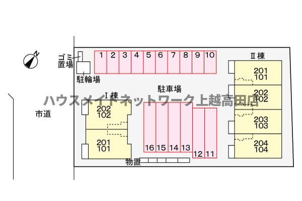 カーサ　アヴェニーレⅠの区画図|配置図